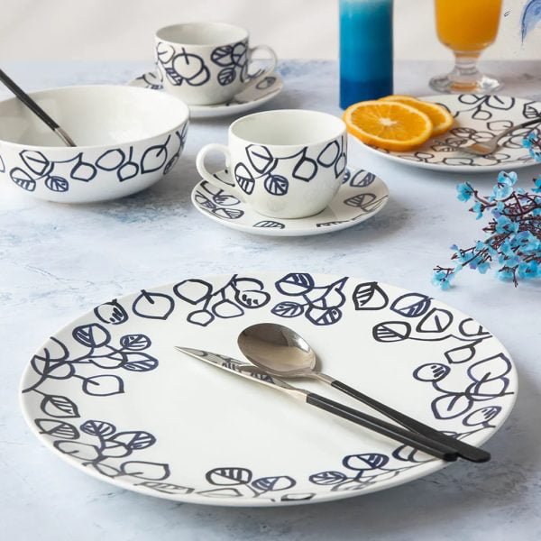 Monno Blue Leaf Porcelain Tableware