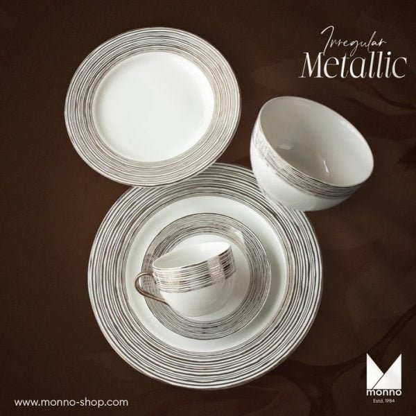 Monno Irregular Metallic Porcelain Dinner Set