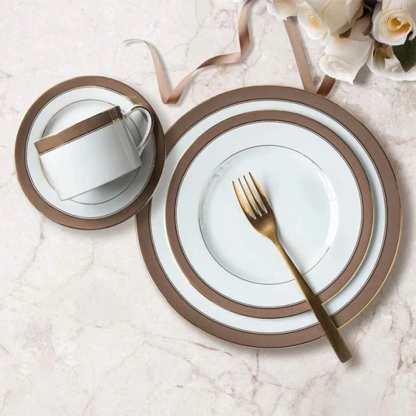 Monno Ribbon Brown Porcelain Tableware